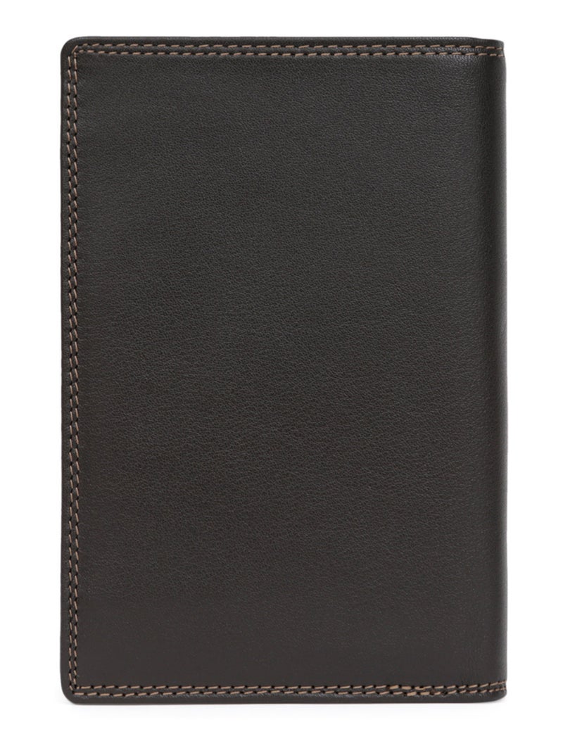 Portefeuille européen  3 volets  Stop RFID  Cuir SENSATION Marron foncé - Kiabi