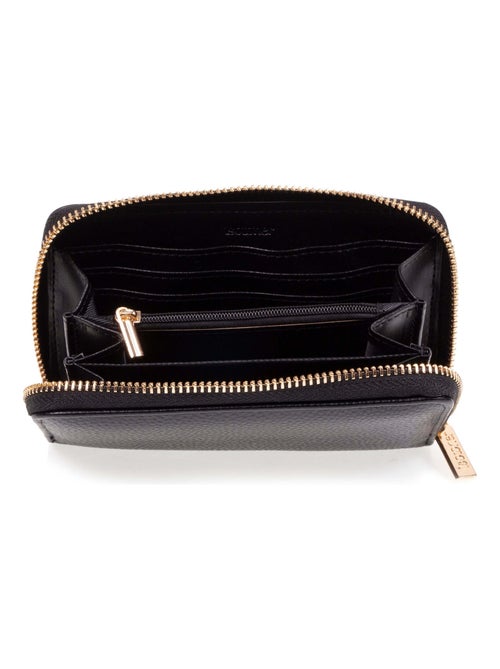 Portefeuille femme zippé noir Isotoner - Kiabi
