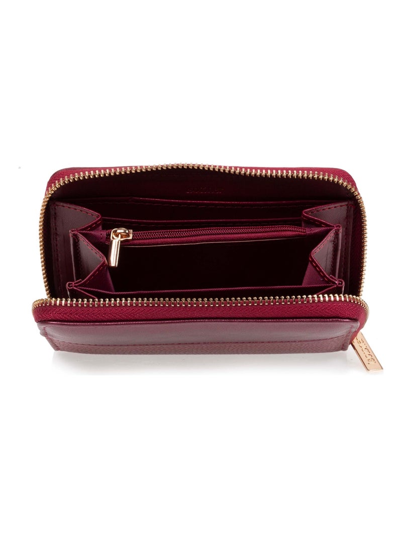 Portefeuille femme zippé rouge Isotoner Rouge tomate - Kiabi