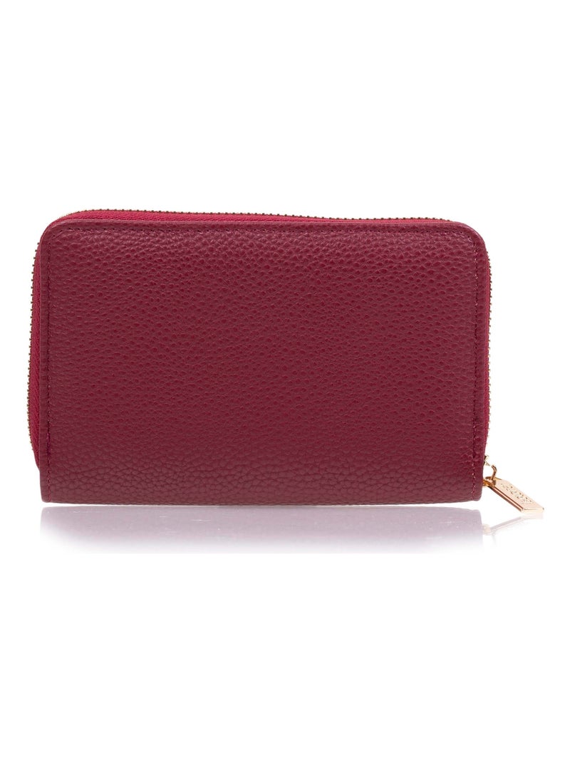 Portefeuille femme zippé rouge Isotoner Rouge tomate - Kiabi