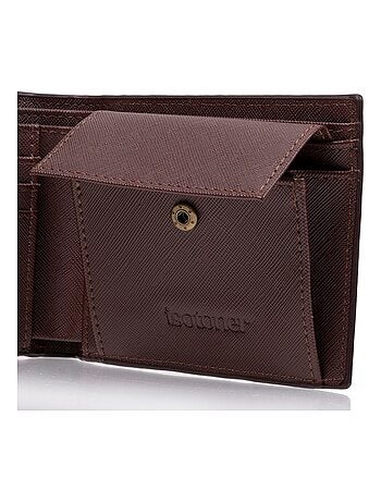 Portefeuille homme poche pression noir isotoner