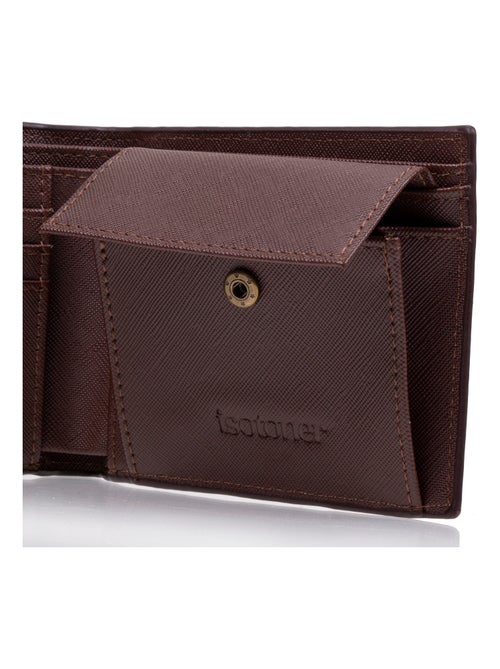 Portefeuille homme poche pression marron Isotoner - Kiabi
