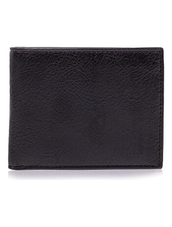 Portefeuille homme poche pression noir isotoner