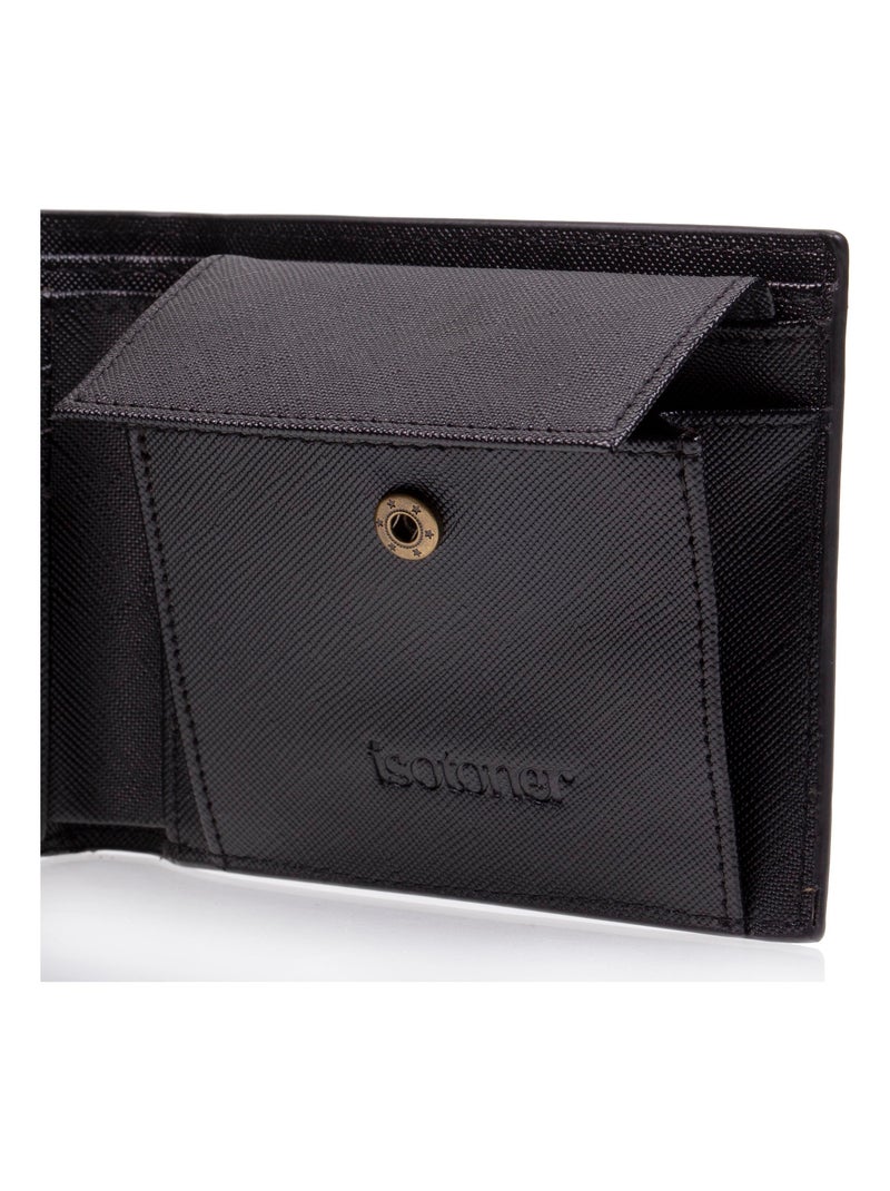 Portefeuille homme poche pression noir Isotoner Noir - Kiabi