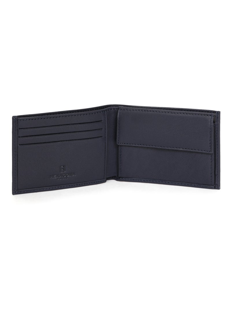 Portefeuille italien  1 volet  Cuir SOFT Bleu marine - Kiabi