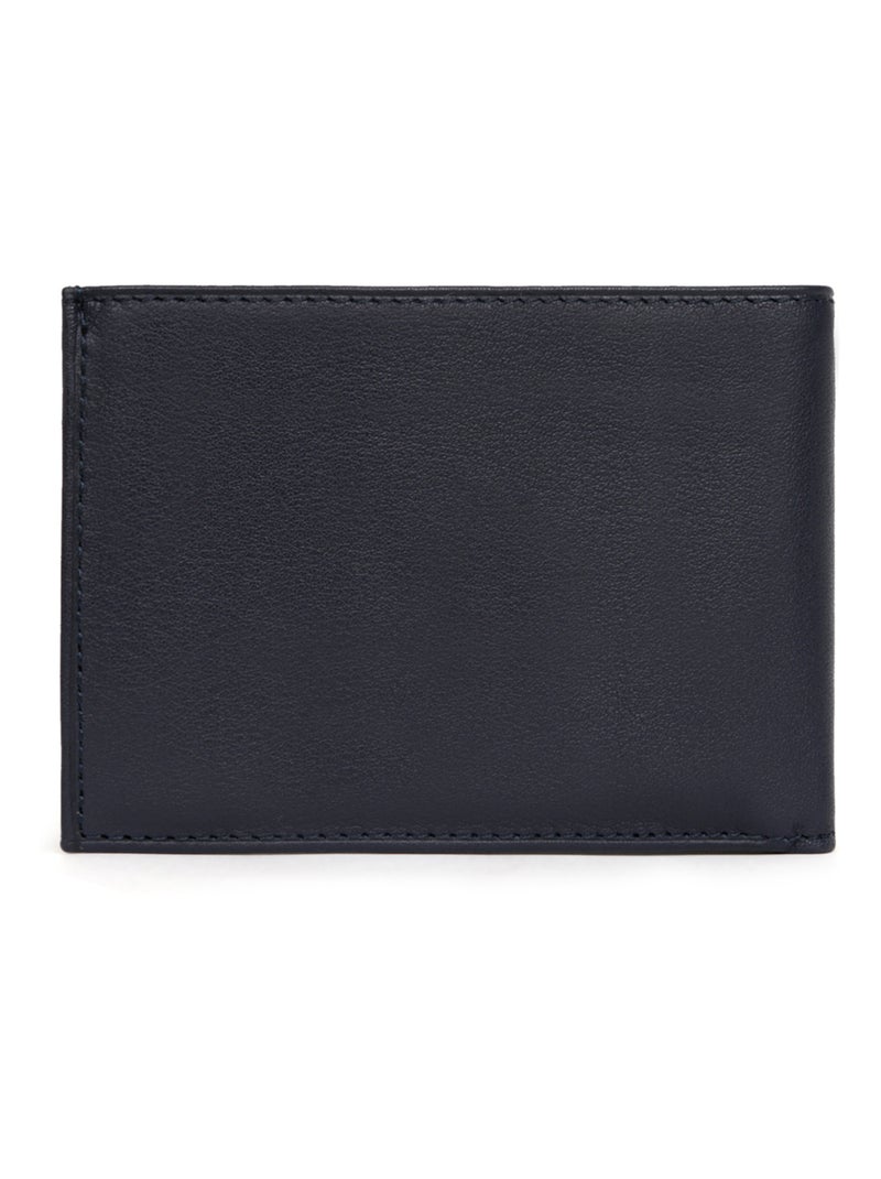 Portefeuille italien  1 volet  Cuir SOFT Bleu marine - Kiabi