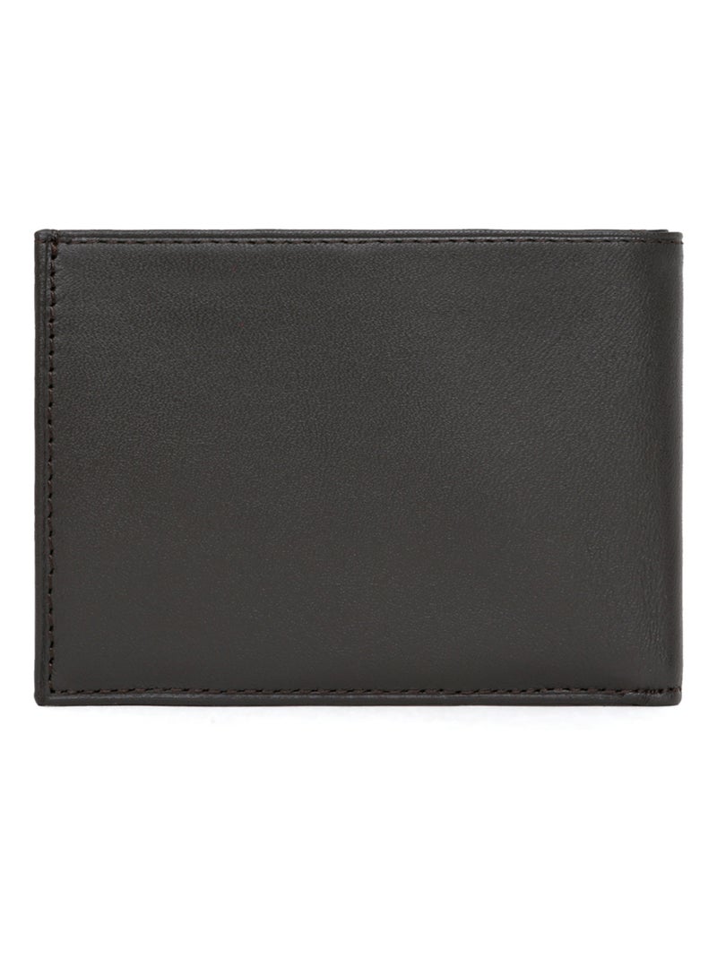 Portefeuille italien  1 volet  Cuir SOFT Marron - Kiabi