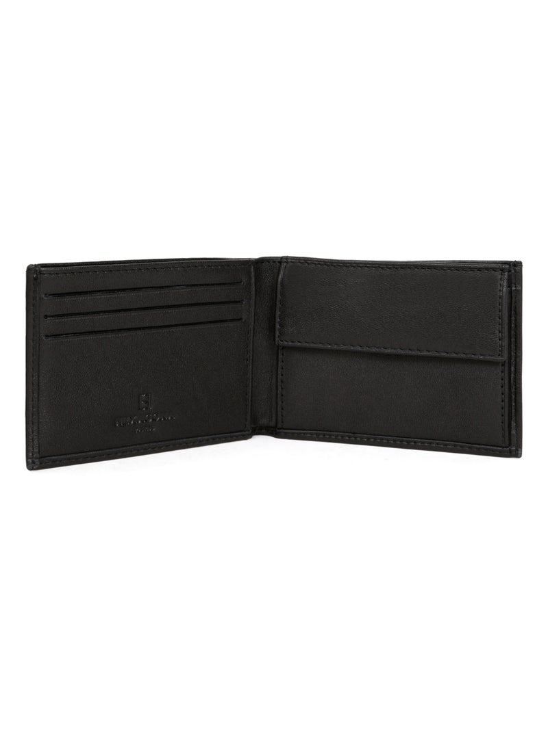 Portefeuille italien  1 volet  Cuir SOFT Noir - Kiabi