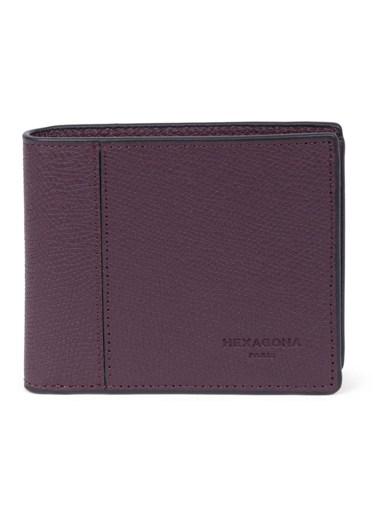 Portefeuille italien  1 volet  Stop RFID  Cuir DANDY Bordeaux - Kiabi