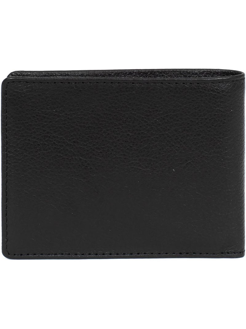Portefeuille italien  1 volet  Stop RFID  Cuir de vachette CONFORT Noir - Kiabi