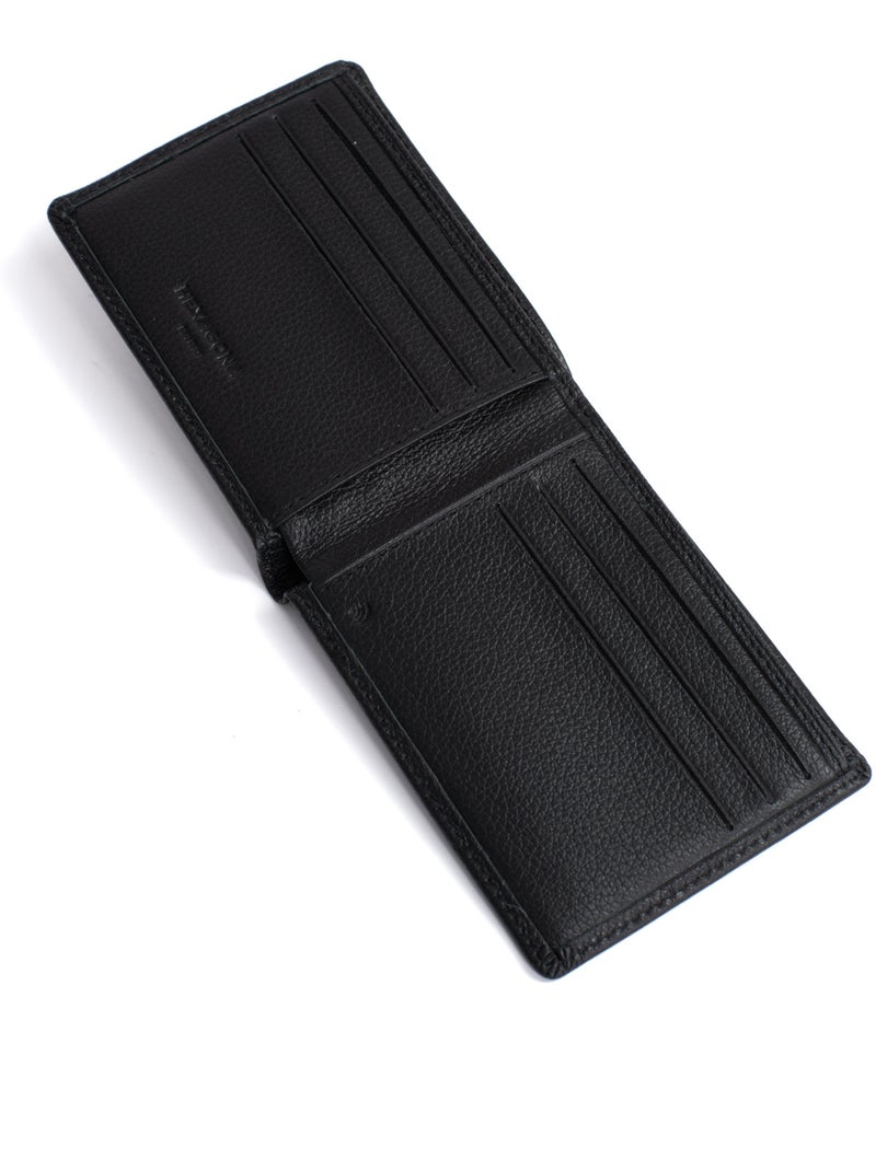 Portefeuille italien  1 volet  Stop RFID  Cuir de vachette CONFORT Noir - Kiabi
