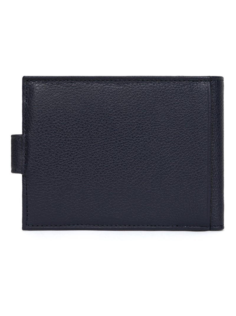 Portefeuille italien  2 volets  Cuir CONFORT Bleu marine - Kiabi
