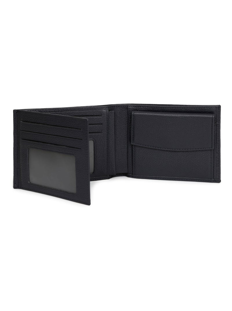 Portefeuille italien  2 volets  Cuir CONFORT Bleu marine - Kiabi