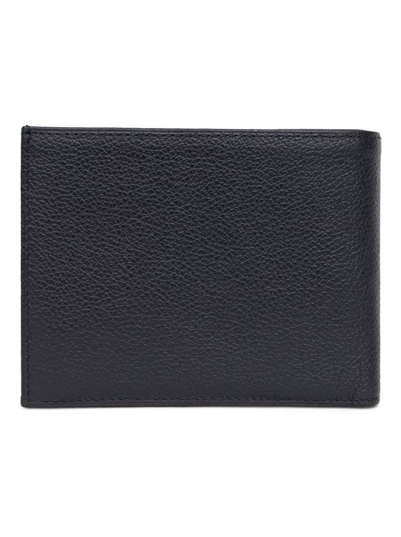Portefeuille italien  2 volets  Cuir CONFORT Bleu marine - Kiabi
