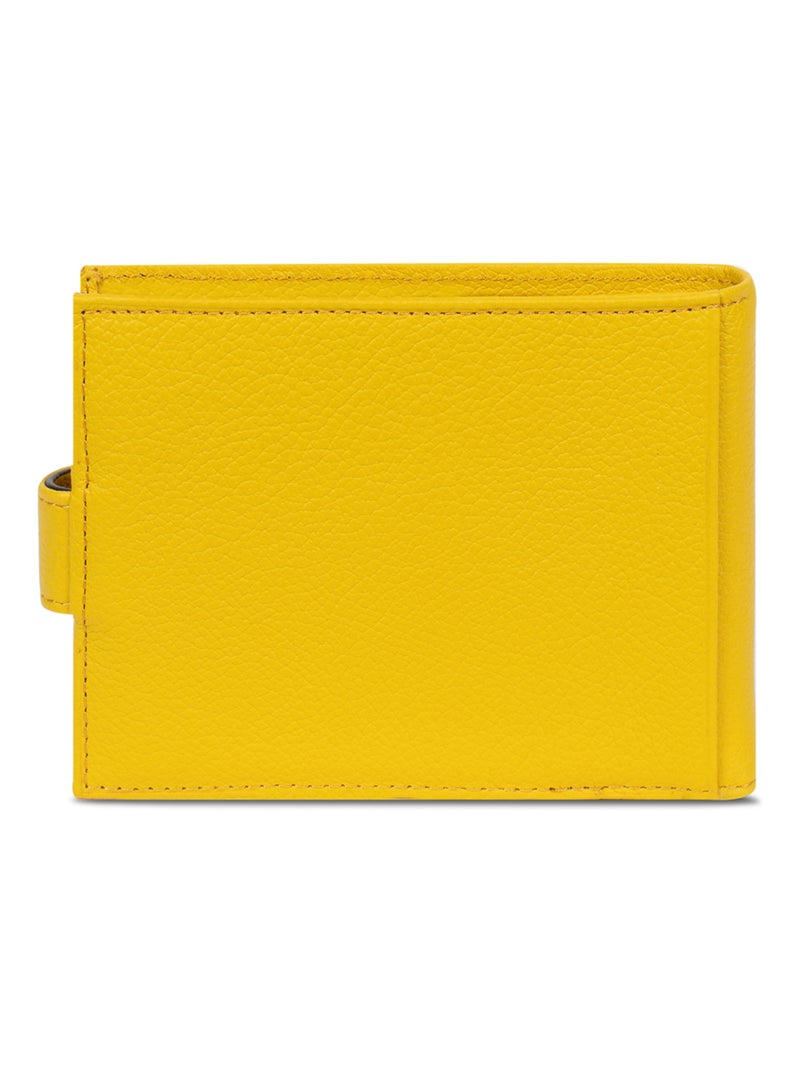 Portefeuille italien  2 volets  Cuir CONFORT Jaune - Kiabi