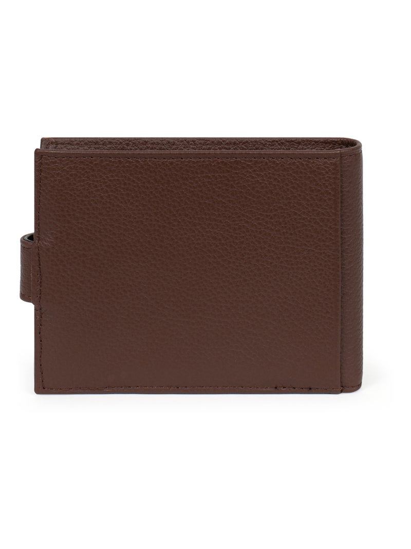 Portefeuille italien  2 volets  Cuir CONFORT Marron chocolat - Kiabi