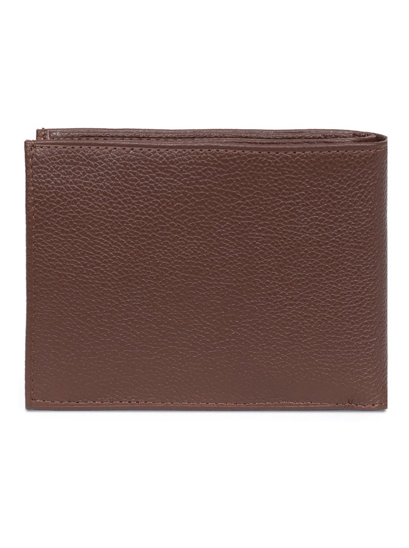Portefeuille italien  2 volets  Cuir CONFORT Marron chocolat - Kiabi