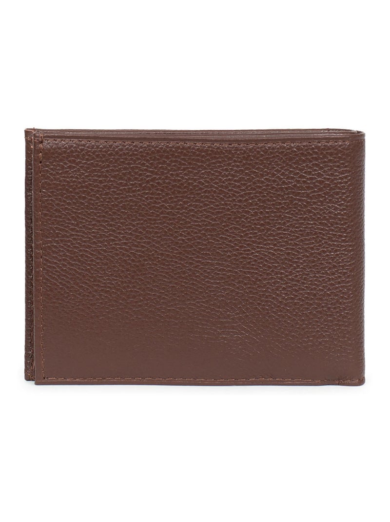 Portefeuille italien  2 volets  Cuir CONFORT Marron chocolat - Kiabi