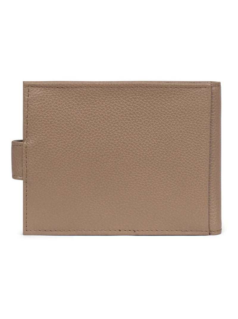 Portefeuille italien  2 volets  Cuir CONFORT Marron glacé - Kiabi
