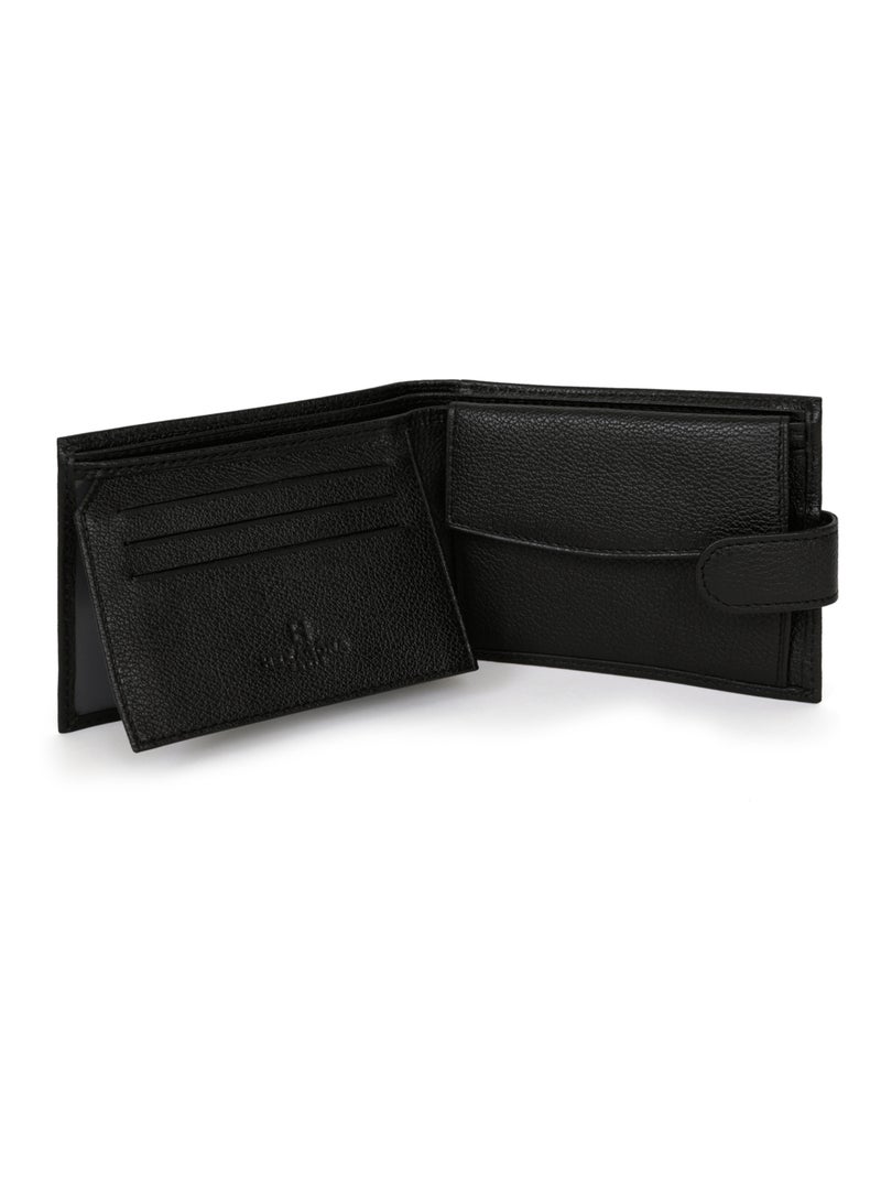 Portefeuille italien  2 volets  Cuir CONFORT Noir - Kiabi