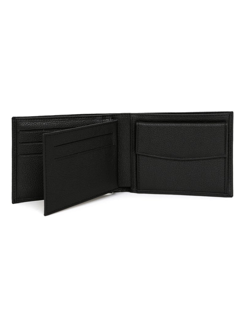 Portefeuille italien  2 volets  Cuir CONFORT Noir - Kiabi
