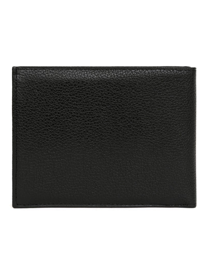 Portefeuille italien  2 volets  Cuir CONFORT Noir - Kiabi