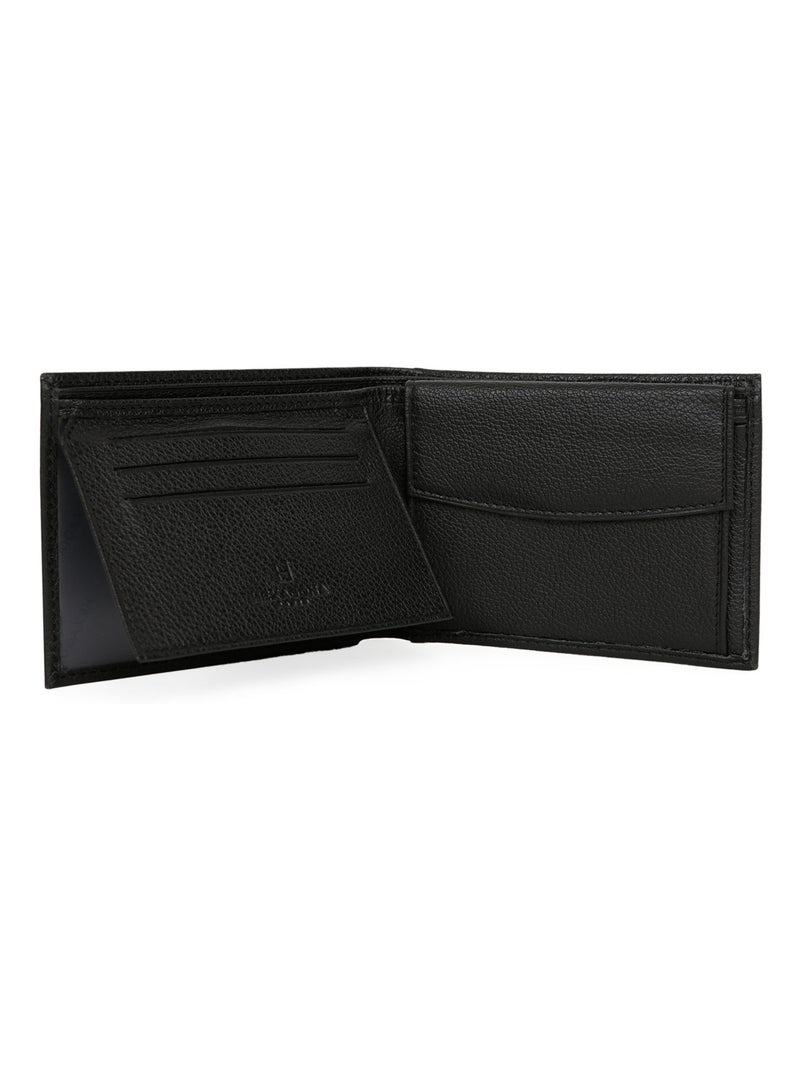 Portefeuille italien  2 volets  Cuir CONFORT Noir - Kiabi