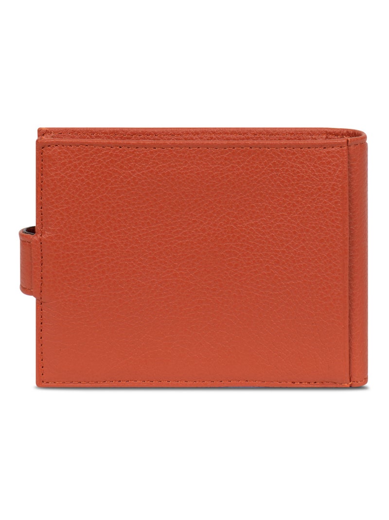 Portefeuille italien  2 volets  Cuir CONFORT Orange - Kiabi