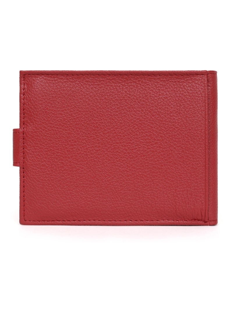 Portefeuille italien  2 volets  Cuir CONFORT Rouge foncé - Kiabi