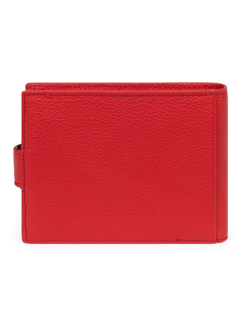 Portefeuille italien  2 volets  Cuir CONFORT Rouge tomate - Kiabi