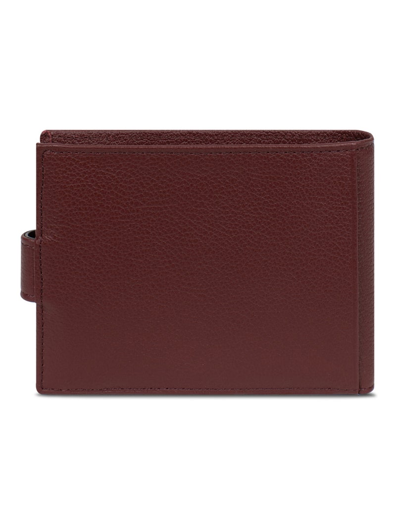 Portefeuille italien  2 volets  Cuir CONFORT Violet prune - Kiabi