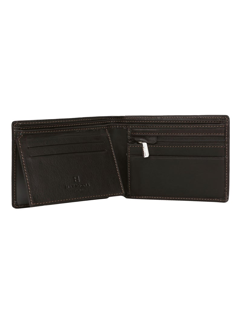 Portefeuille italien  2 volets  Cuir FÉLIN Marron - Kiabi