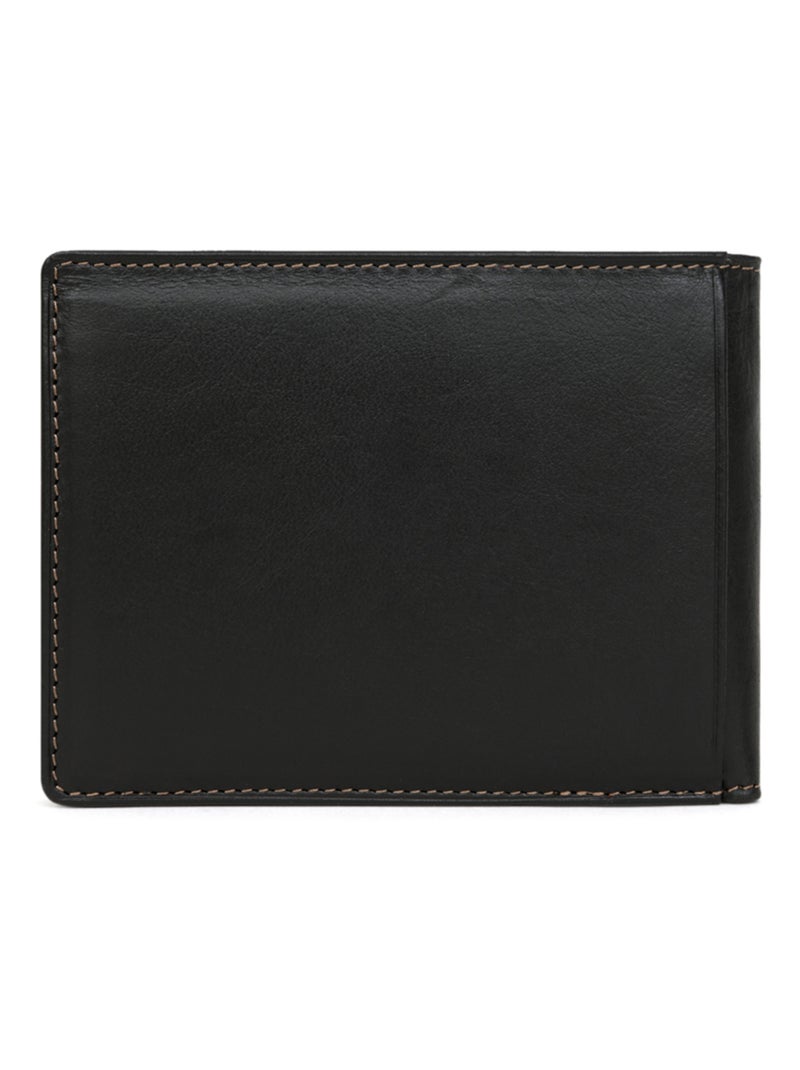 Portefeuille italien  2 volets  Cuir FÉLIN Noir - Kiabi