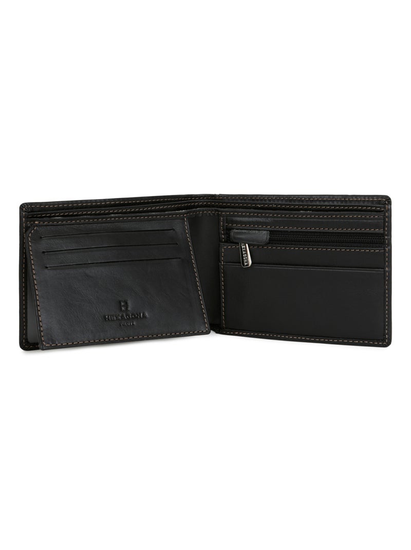 Portefeuille italien  2 volets  Cuir FÉLIN Noir - Kiabi