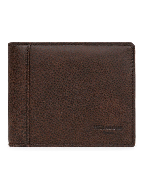 Portefeuille italien  2 volets  cuir instinct hexagona - Kiabi