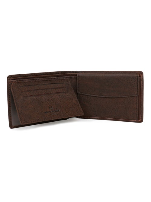 Portefeuille italien  2 volets  cuir instinct hexagona - Kiabi