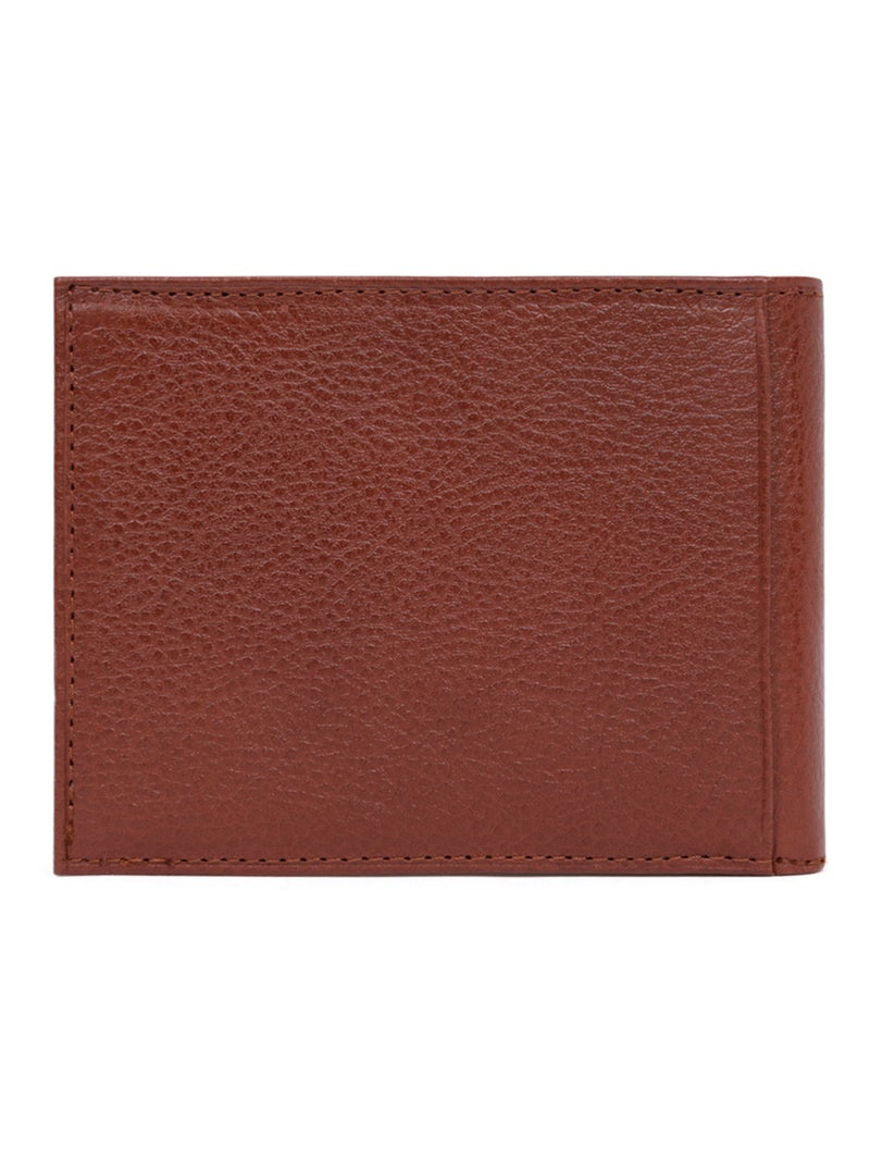 Portefeuille italien  2 volets  Cuir RÉPUBLIQUE Marron - Kiabi