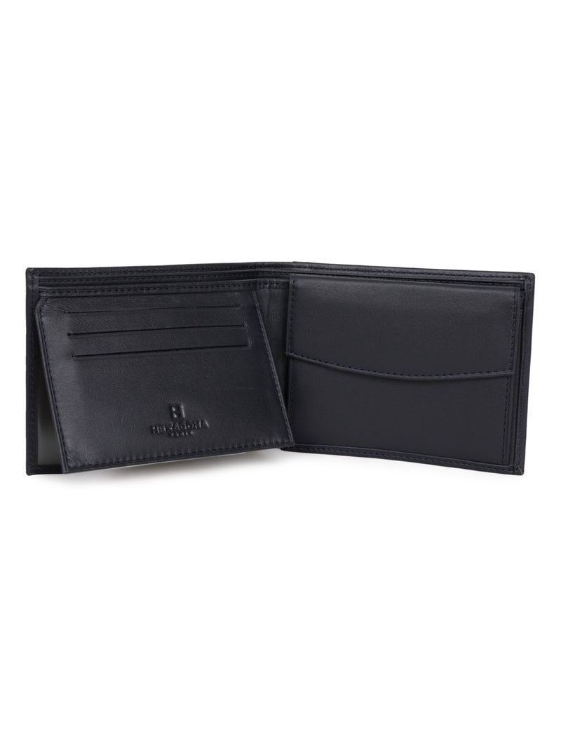 Portefeuille italien  2 volets  Cuir SOFT Bleu marine - Kiabi