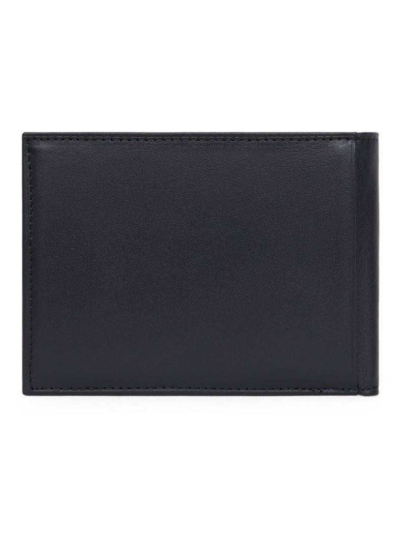 Portefeuille italien  2 volets  Cuir SOFT Bleu marine - Kiabi
