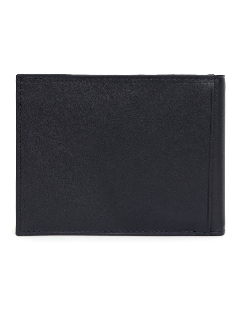 Portefeuille italien  2 volets  Cuir SOFT Bleu marine - Kiabi