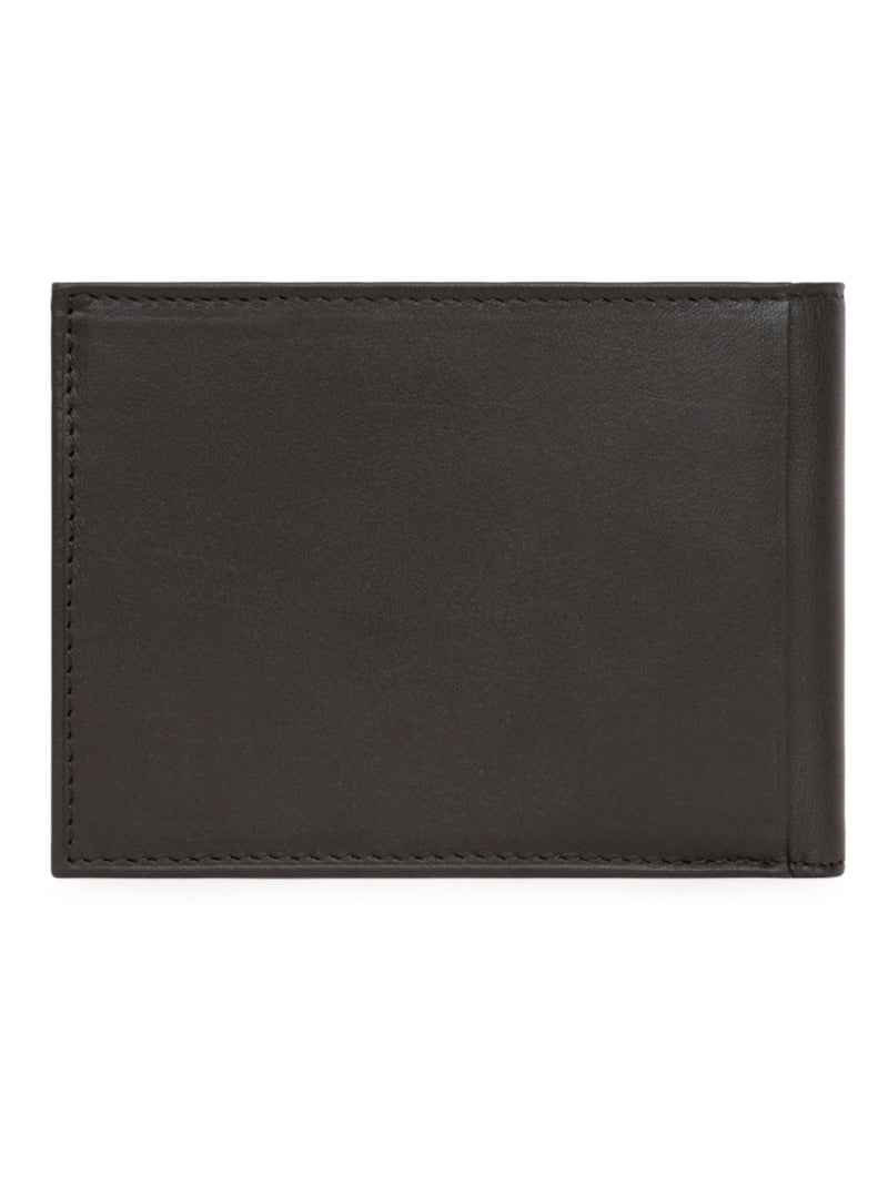 Portefeuille italien  2 volets  Cuir SOFT Marron - Kiabi