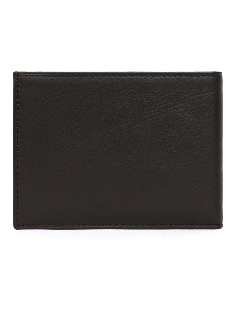 Portefeuille italien  2 volets  Cuir SOFT Marron - Kiabi