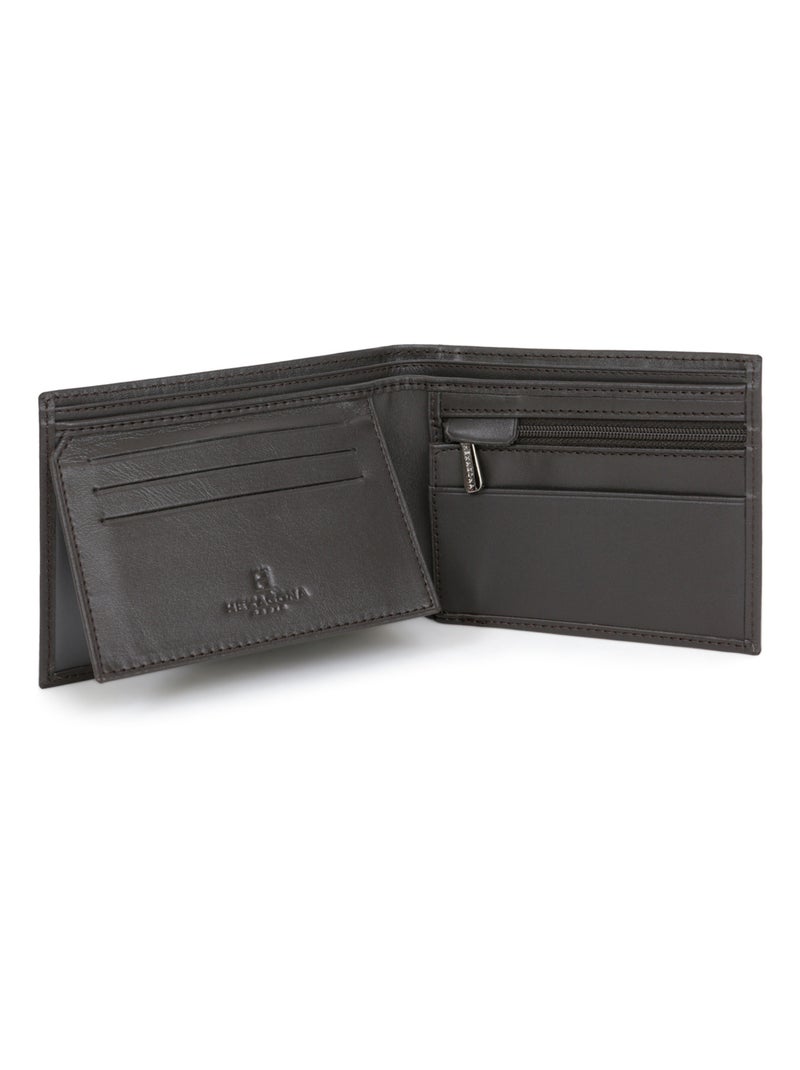 Portefeuille italien  2 volets  Cuir SOFT Marron - Kiabi