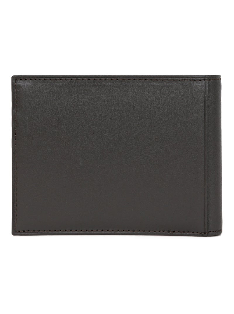 Portefeuille italien  2 volets  Cuir SOFT Marron - Kiabi