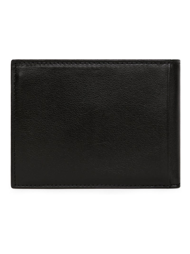 Portefeuille italien  2 volets  Cuir SOFT Noir - Kiabi