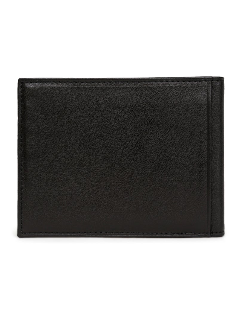 Portefeuille italien  2 volets  Cuir SOFT Noir - Kiabi