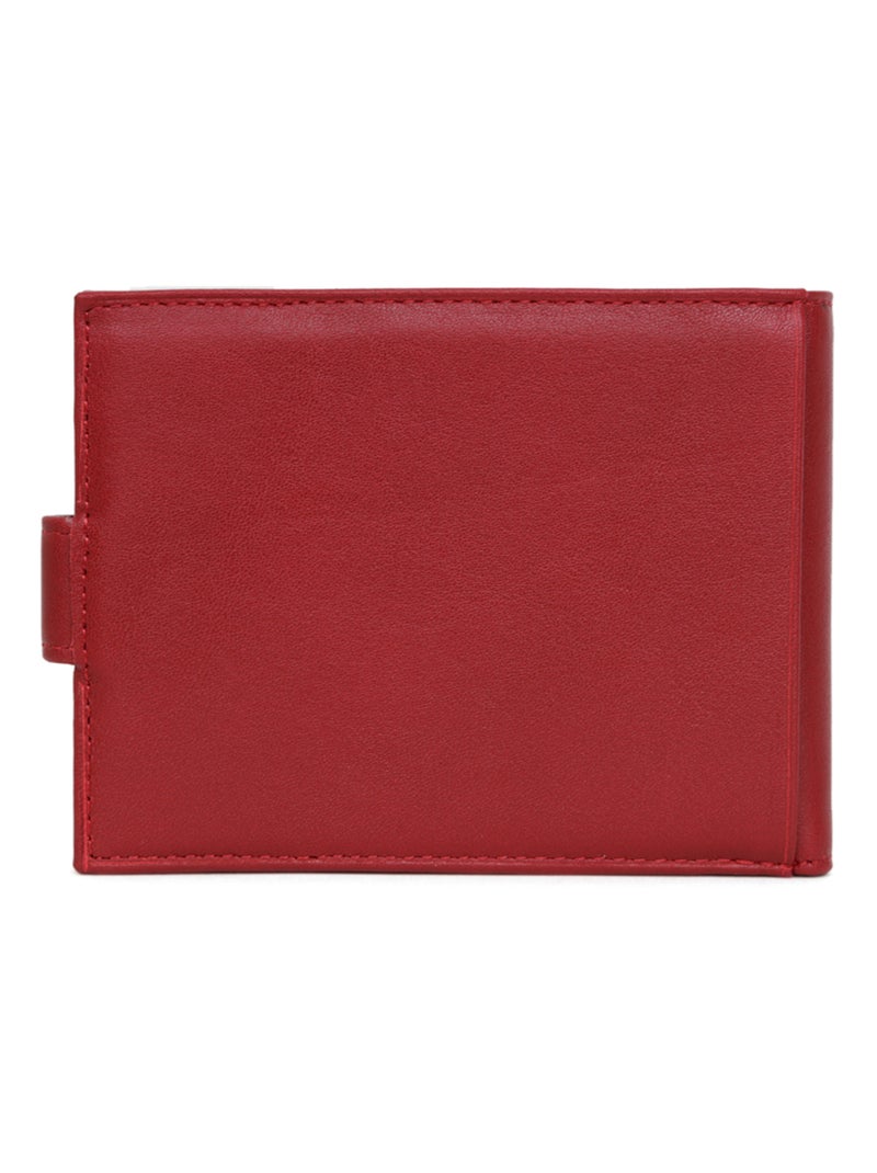 Portefeuille italien  2 volets  Cuir SOFT Rouge - Kiabi