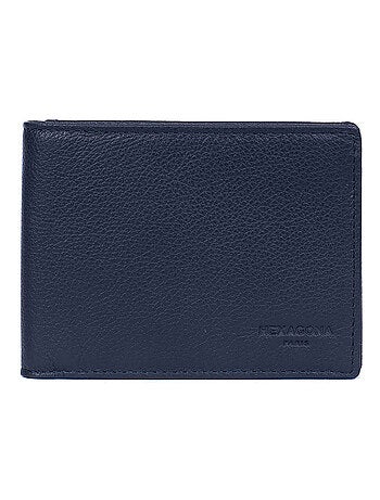 Portefeuille italien 2 volets stop rfid cuir confort hexagona