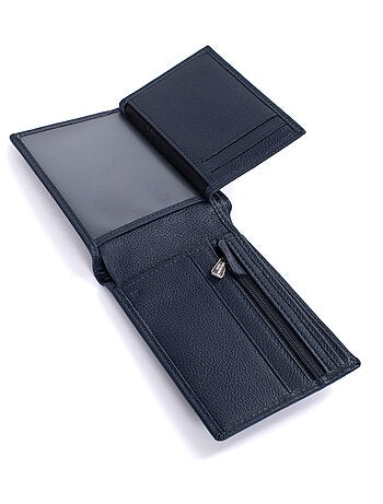 Portefeuille italien 2 volets stop rfid cuir confort hexagona