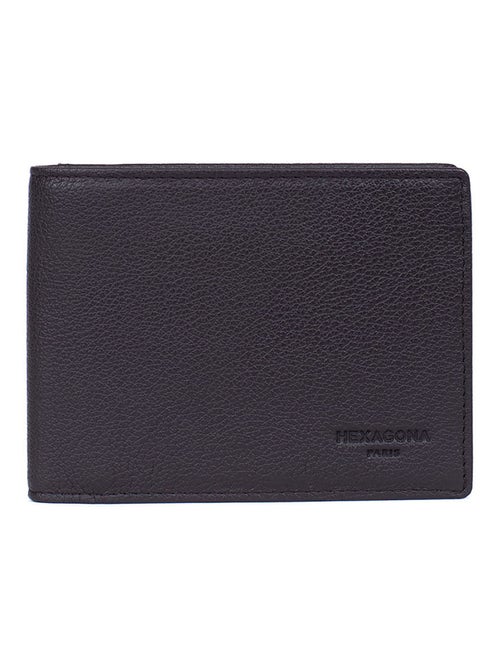 Portefeuille italien  2 volets  stop rfid  cuir confort hexagona - Kiabi
